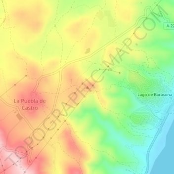 Mapa topográfico Cerro Calvario, altitude, relevo