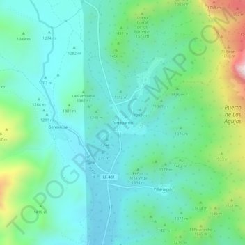 Mapa topográfico Torrebarrio, altitude, relevo