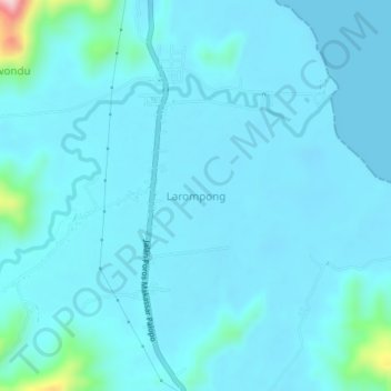 Mapa topográfico Larompong, altitude, relevo
