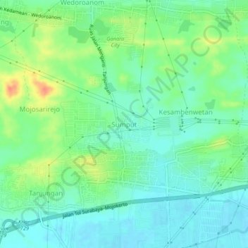 Mapa topográfico Sumput, altitude, relevo