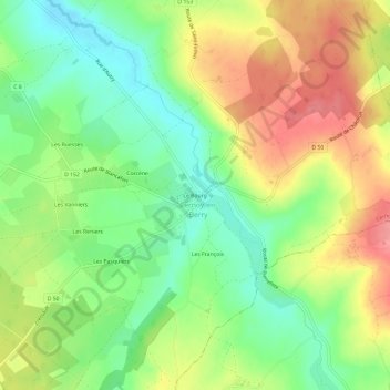 Mapa topográfico Le Bourg, altitude, relevo