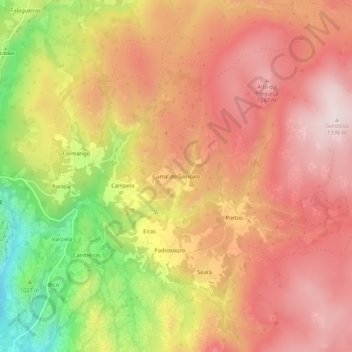 Mapa topográfico Curral do Gonçalo, altitude, relevo