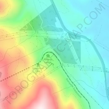 Mapa topográfico Martin, altitude, relevo