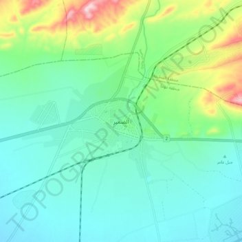 Mapa topográfico Ad-Dumayr, altitude, relevo