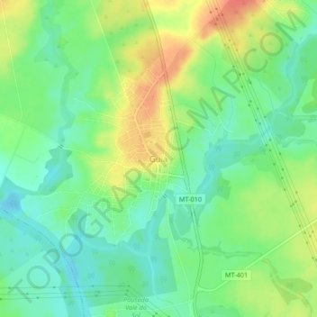 Mapa topográfico Guia, altitude, relevo