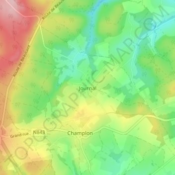 Mapa topográfico Journal, altitude, relevo