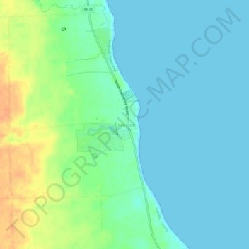 Mapa topográfico Forester, altitude, relevo