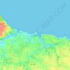 Mapa topográfico Le Moule, altitude, relevo
