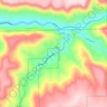 Mapa topográfico Dale, altitude, relevo