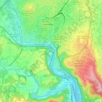 Mapa topográfico la Guia, altitude, relevo