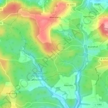 Mapa topográfico Tirol, altitude, relevo