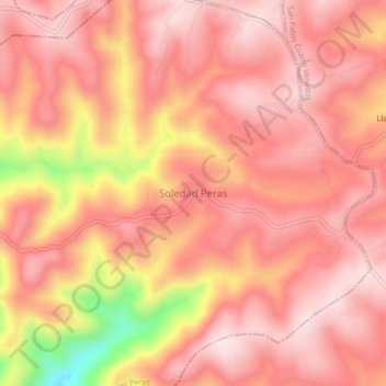 Mapa topográfico Soledad Peras, altitude, relevo