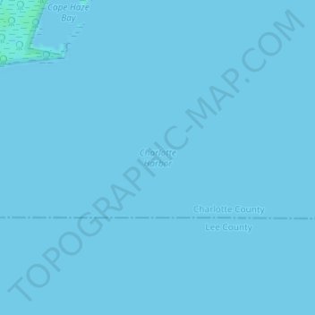 Mapa topográfico Charlotte Harbor, altitude, relevo