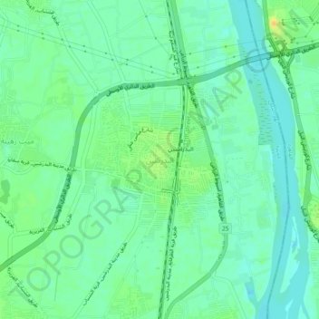 Mapa topográfico البدرشين, altitude, relevo