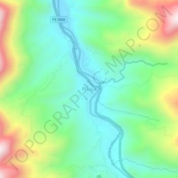 Mapa topográfico Prusia, altitude, relevo