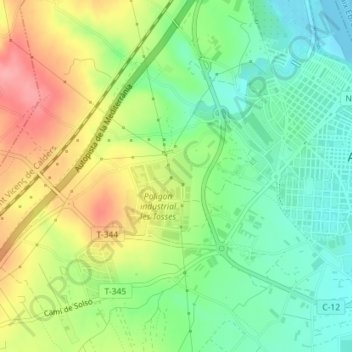Mapa topográfico Tosses, altitude, relevo