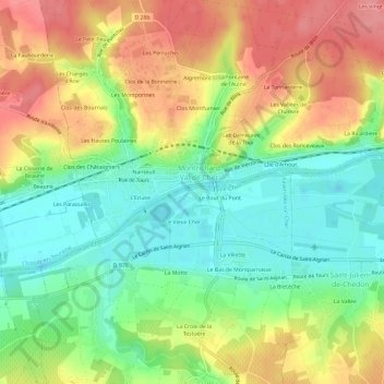 Mapa topográfico La Plage, altitude, relevo