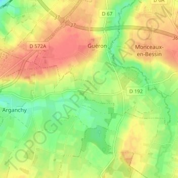Mapa topográfico Les Flaques, altitude, relevo