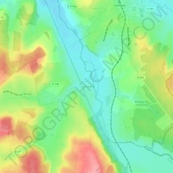 Mapa topográfico La Chaise, altitude, relevo