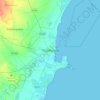 Mapa topográfico Thoothukudi, altitude, relevo