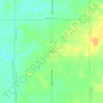 Mapa topográfico Lemert, altitude, relevo