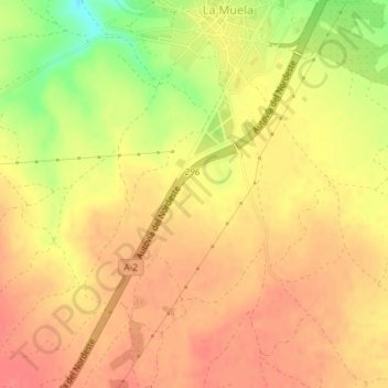 Mapa topográfico La Cerdena, altitude, relevo