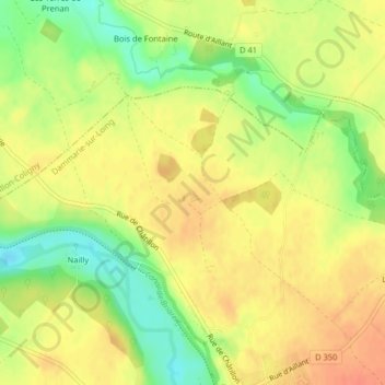 Mapa topográfico Les Haies, altitude, relevo