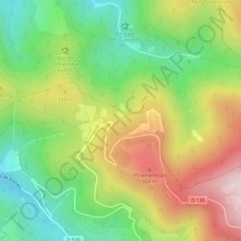 Mapa topográfico Struthof, altitude, relevo