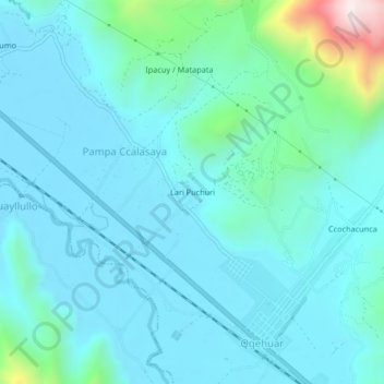 Mapa topográfico Lari Puchuri, altitude, relevo