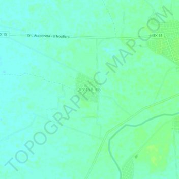Mapa topográfico Atotonilco, altitude, relevo