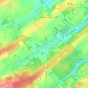 Mapa topográfico Tahier, altitude, relevo