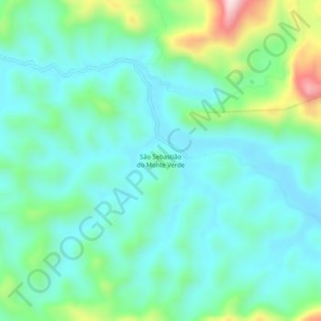 Mapa topográfico São Sebastião do Monte Verde, altitude, relevo