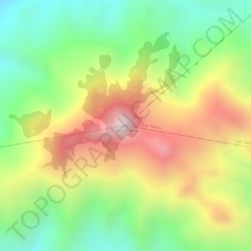 Mapa topográfico Cerro Quema, altitude, relevo