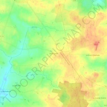 Mapa topográfico Saint-Gault, altitude, relevo