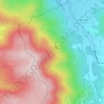 Mapa topográfico Le Solem, altitude, relevo