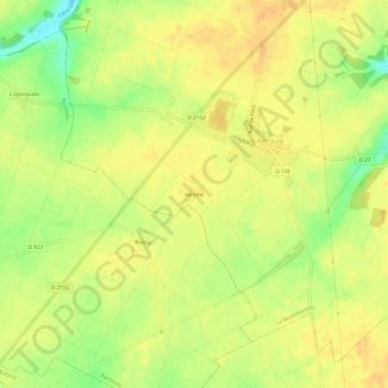 Mapa topográfico Verrine, altitude, relevo