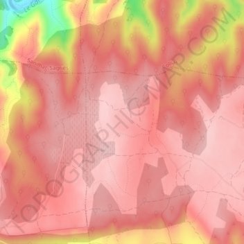 Mapa topográfico Mandre, altitude, relevo