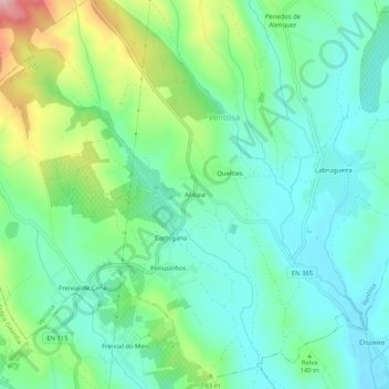 Mapa topográfico Atalaia, altitude, relevo