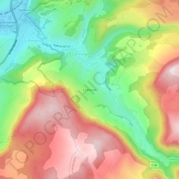 Mapa topográfico La Bastide, altitude, relevo