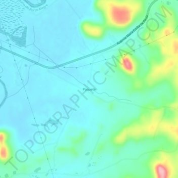 Mapa topográfico Paquete, altitude, relevo