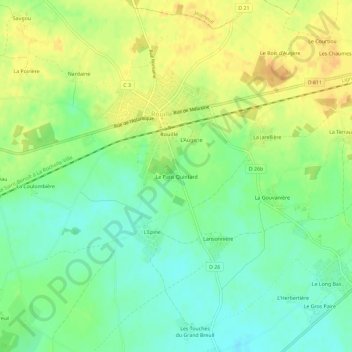 Mapa topográfico Le Patis Quintard, altitude, relevo