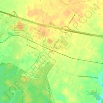 Mapa topográfico Afton, altitude, relevo