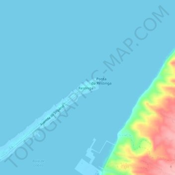 Mapa topográfico Restinga, altitude, relevo