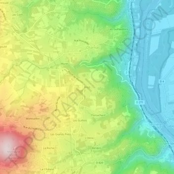 Mapa topográfico Prost, altitude, relevo