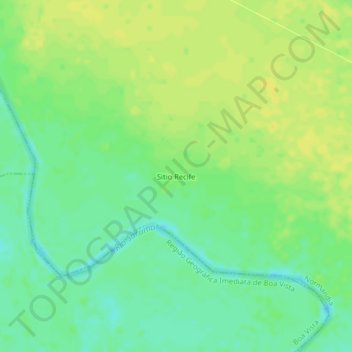 Mapa topográfico Sitio Recife, altitude, relevo