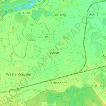 Mapa topográfico Knodorf, altitude, relevo