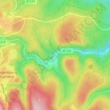 Mapa topográfico Freudeneck, altitude, relevo