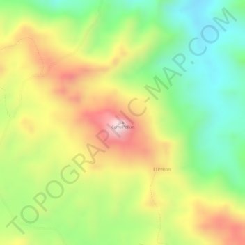 Mapa topográfico Cerro Peñon, altitude, relevo
