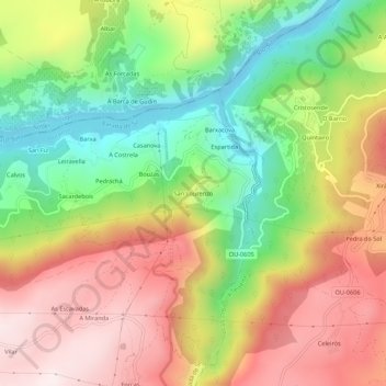 Mapa topográfico San Lourenzo, altitude, relevo