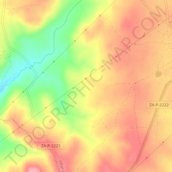 Mapa topográfico La Escusa, altitude, relevo